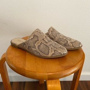 Faux Snake Skin Mules - 7